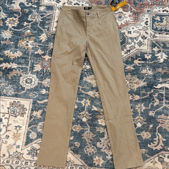 Lee Uniforms 3 Original Skinny Leg Juniors Khaki Tan Pants - Picture 1 of 8